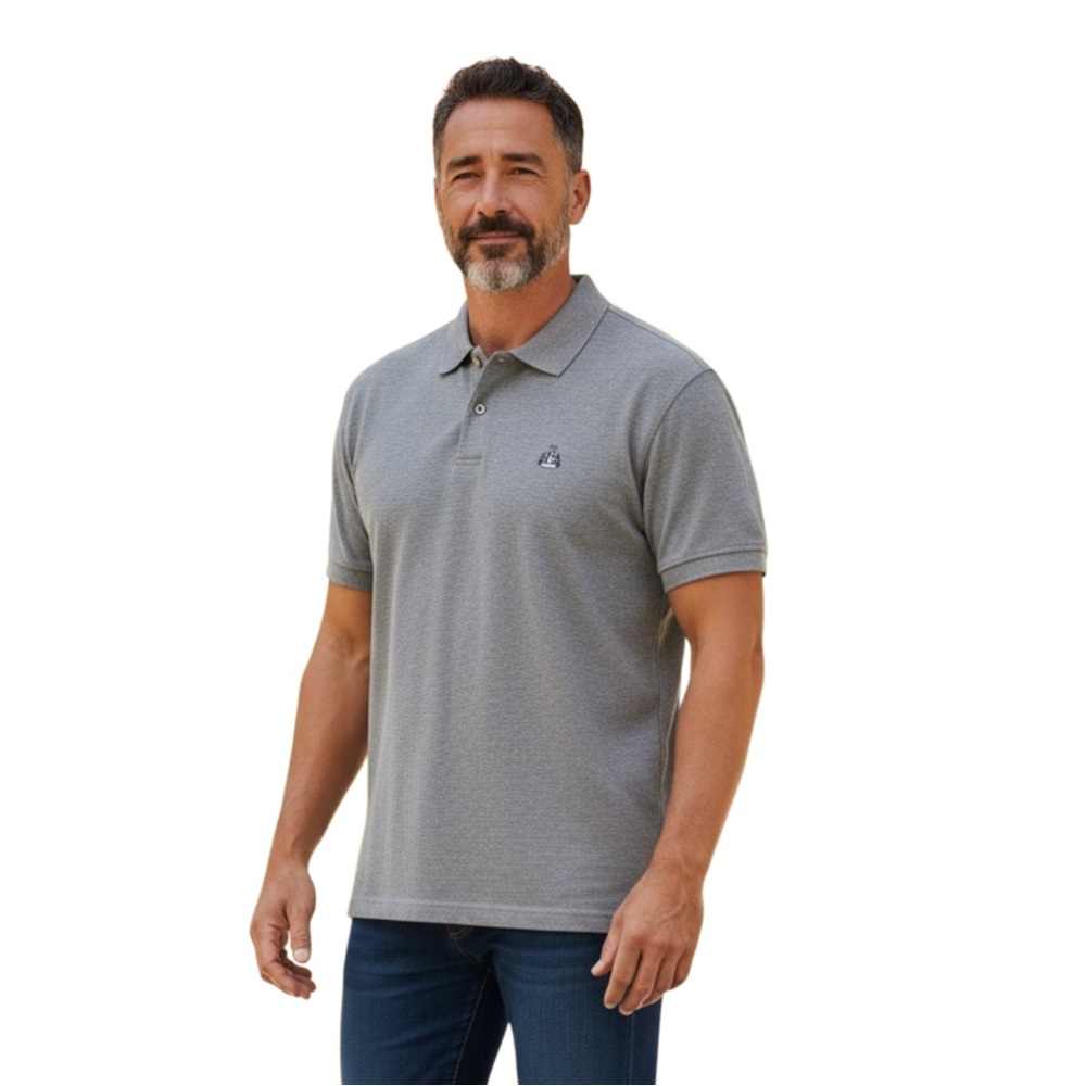 IZOD Polo Shirt, Men's,  Short Sleeve,‎ Embroidered Logo, Color Gray, Size XL